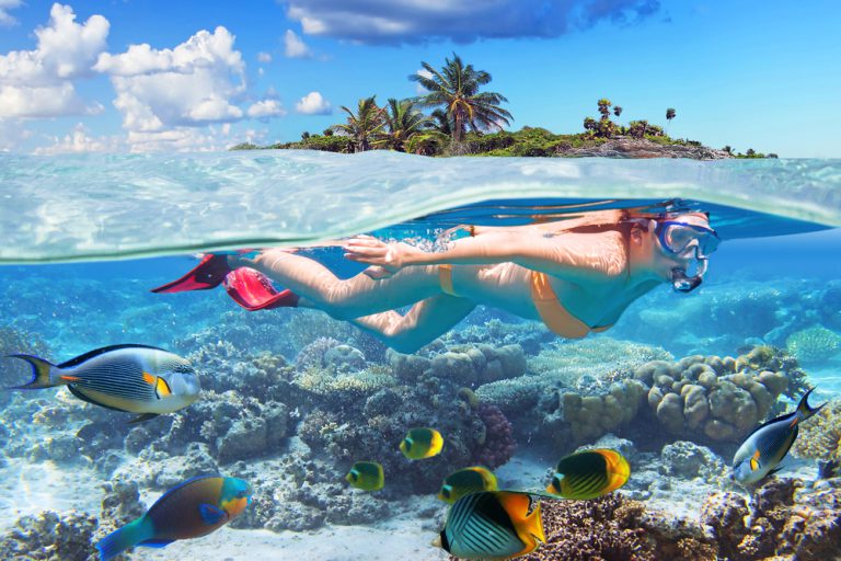 The best snorkeling on Maui is often found around the island of Lana’i.